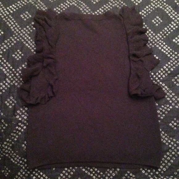 Double Ruffle Navy Anthro Sweater Vest - Picture 3 of 4